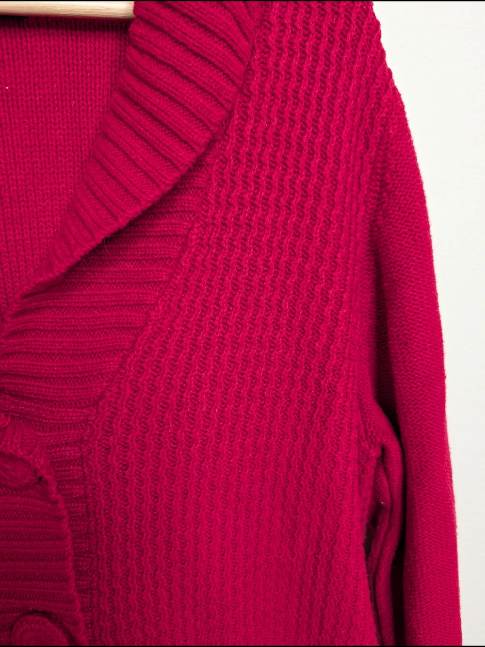 Karen Scott Cardigan Sweater Women's Size XL Red Shawl Collar Button Front